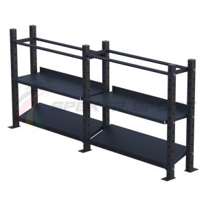 Купить Модульный стеллаж для гантелей, гирь и медболов 2580х430х1200 (2 секции) в Нижняятуре 